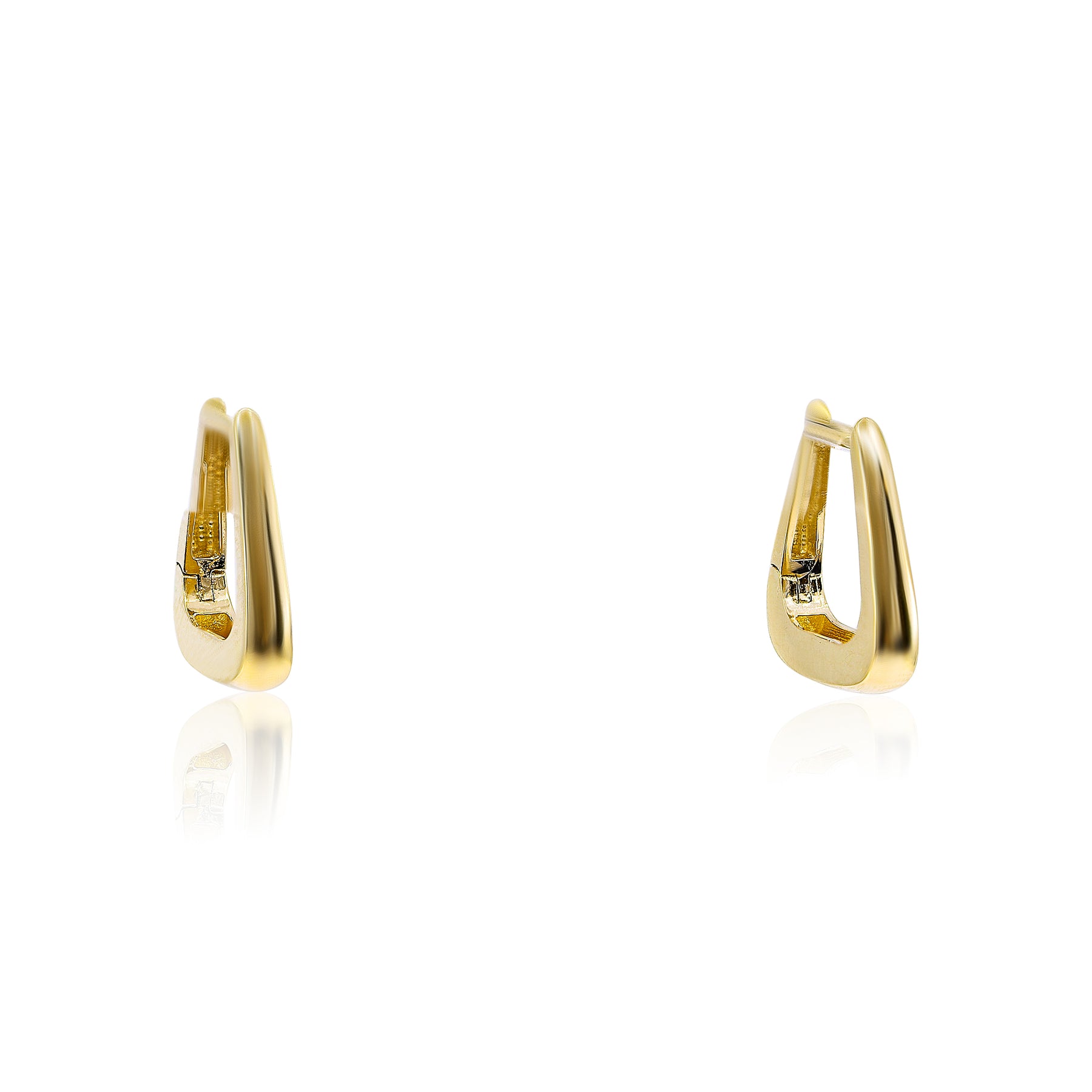 14K YELLOW GOLD TAPERED SQUARE HOOP EARRINGS