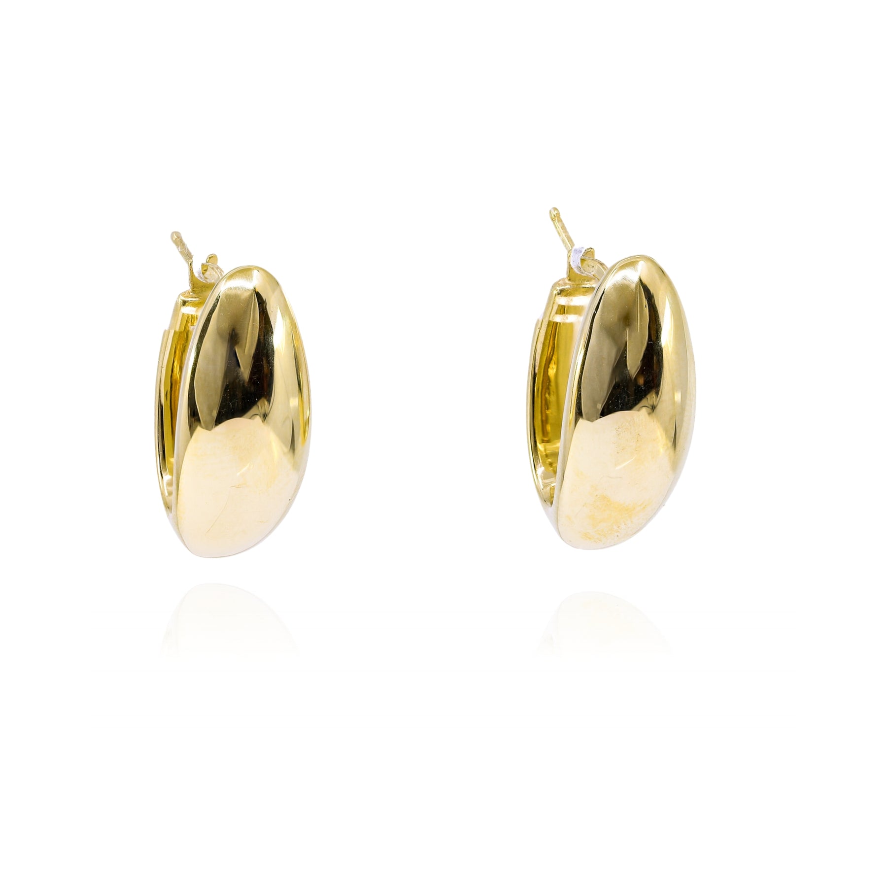 18K YELLOW GOLD U-HOOP EARRINGS