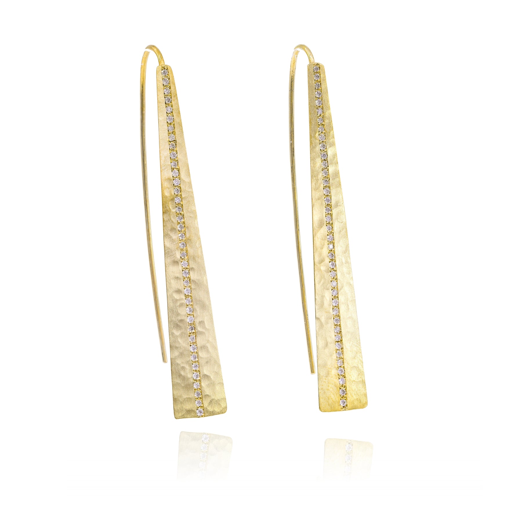 MARIKA 14K YELLOW GOLD DIAMOND TAPERED HOOK EARRINGS - 0.38CTW