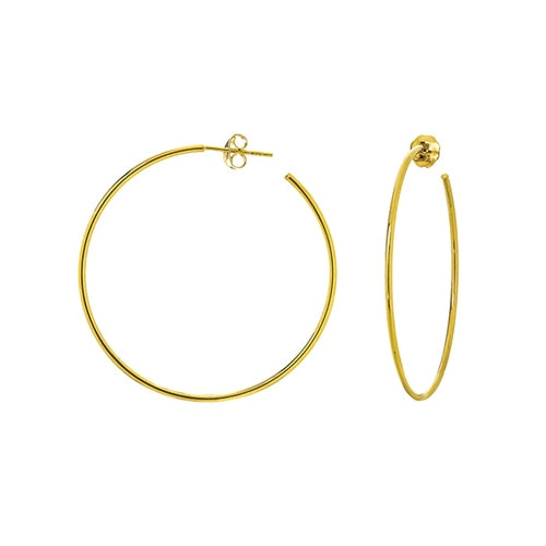 14K YELLOW GOLD 40MM HOOP EARRINGS