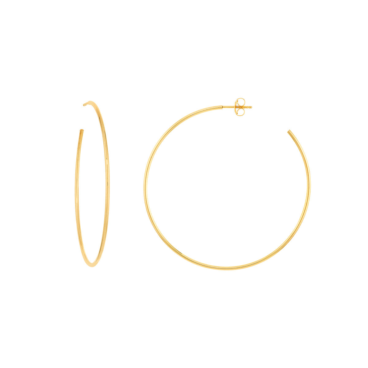 14K YELLOW GOLD 50MM HOOP EARRINGS