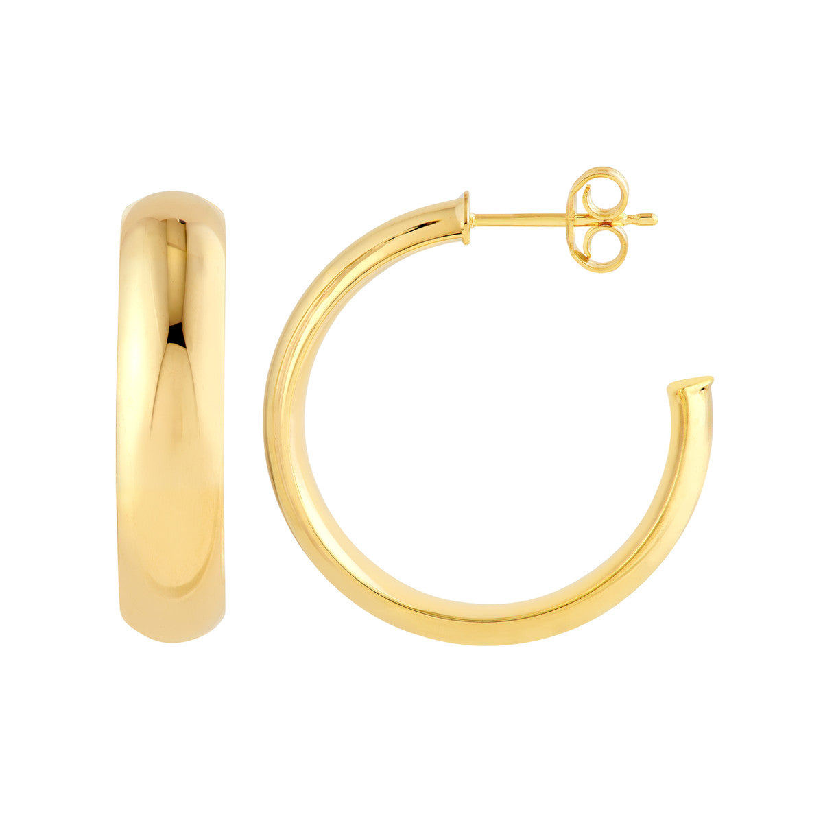 14K YELLOW GOLD 20MM HOOP EARRINGS