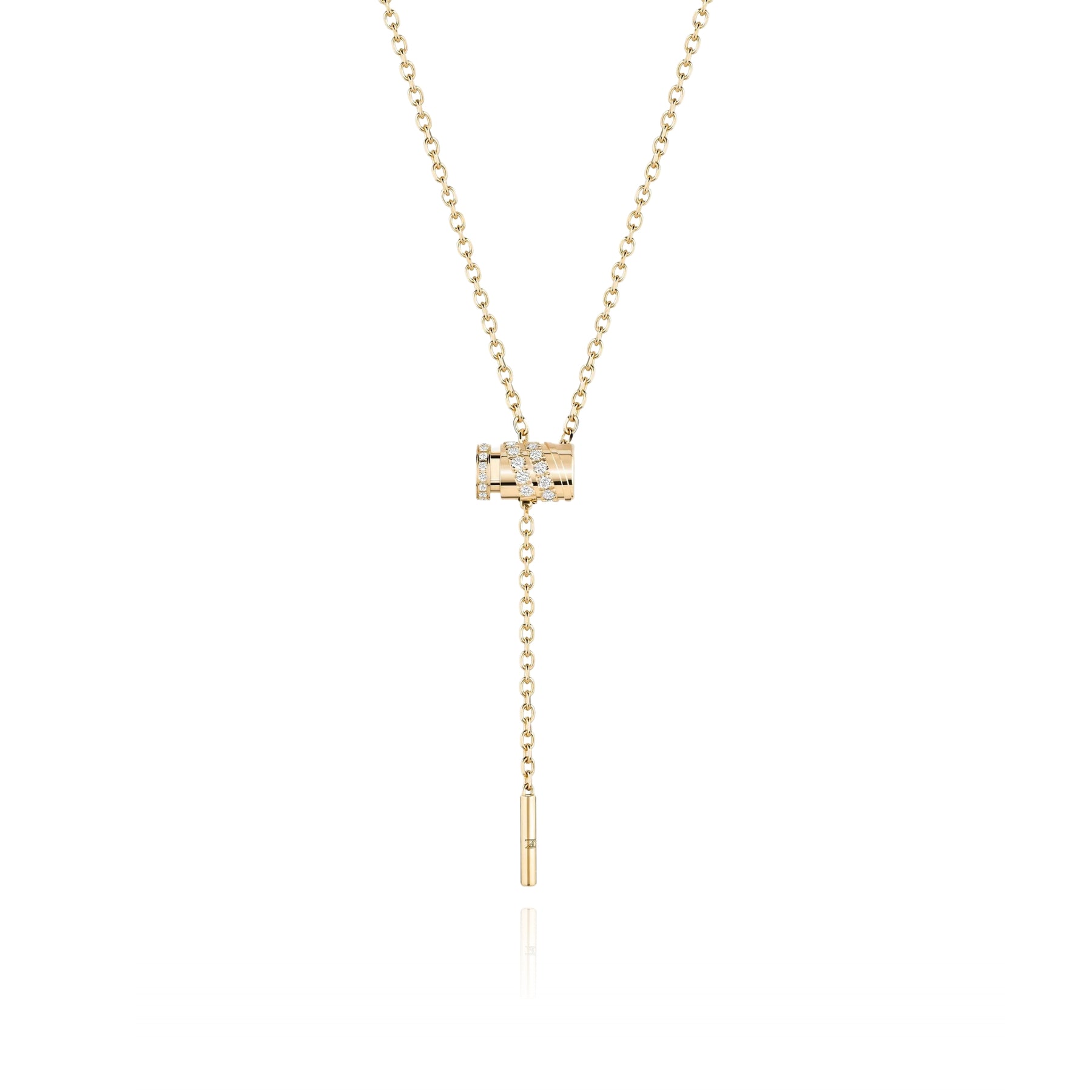 NOUVEL HERITAGE 18K YELLOW GOLD MINI LATCH PENDANT NECKLACE - 0.10CTW