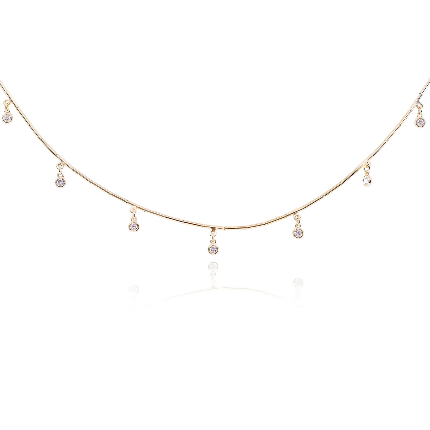 MARIKA 14K YELLOW GOLD DIAMOND DANGLE NECKLACE - 0.14CTW