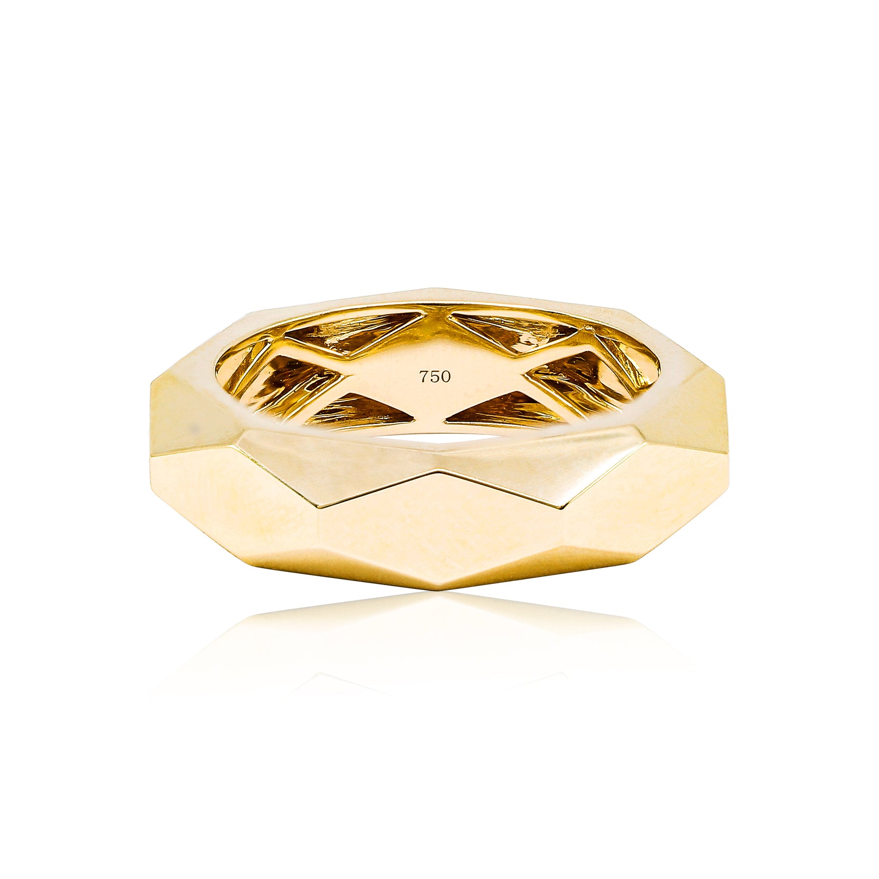 18K YELLOW GOLD 6MM CONTEMPORARY GEOMETRIC RING