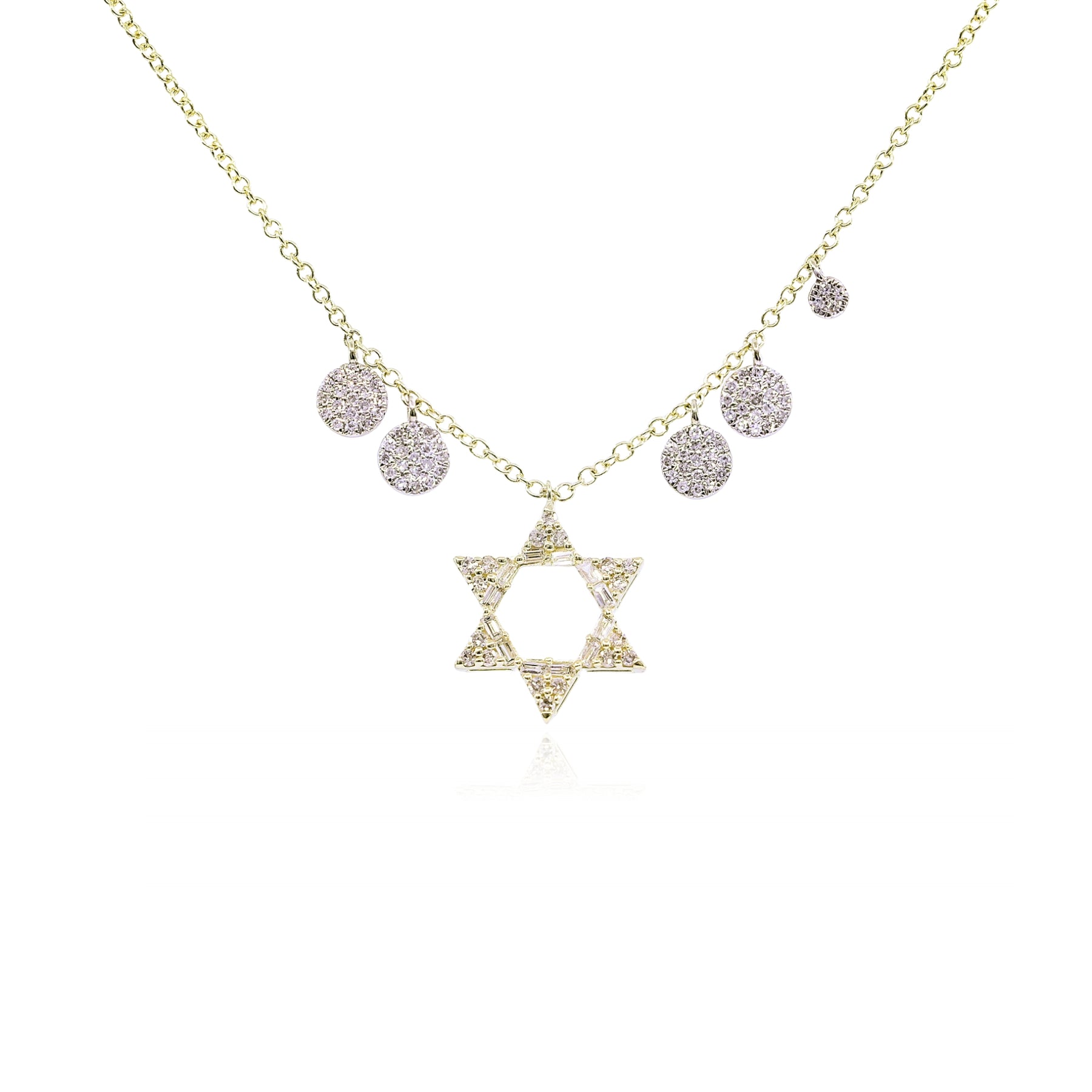 MEIRA T 14K YELLOW GOLD STAR OF DAVID DIAMOND DANGLE NECKLACE - 0.33CTW