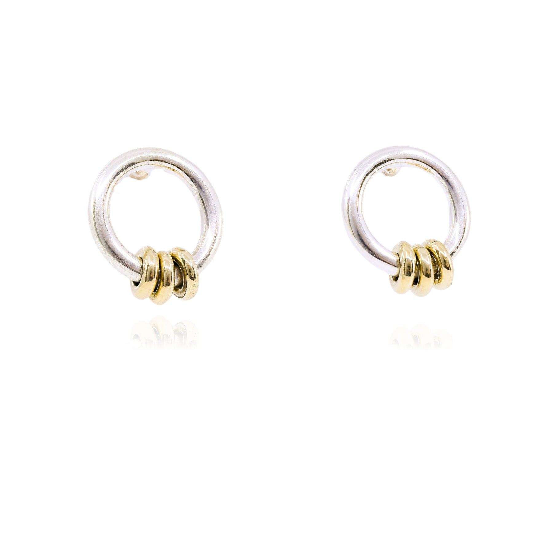 SPINELLI KILCOLLIN STERLING SILVER 18K YELLOW GOLD SIDRA HOOP EARRINGS