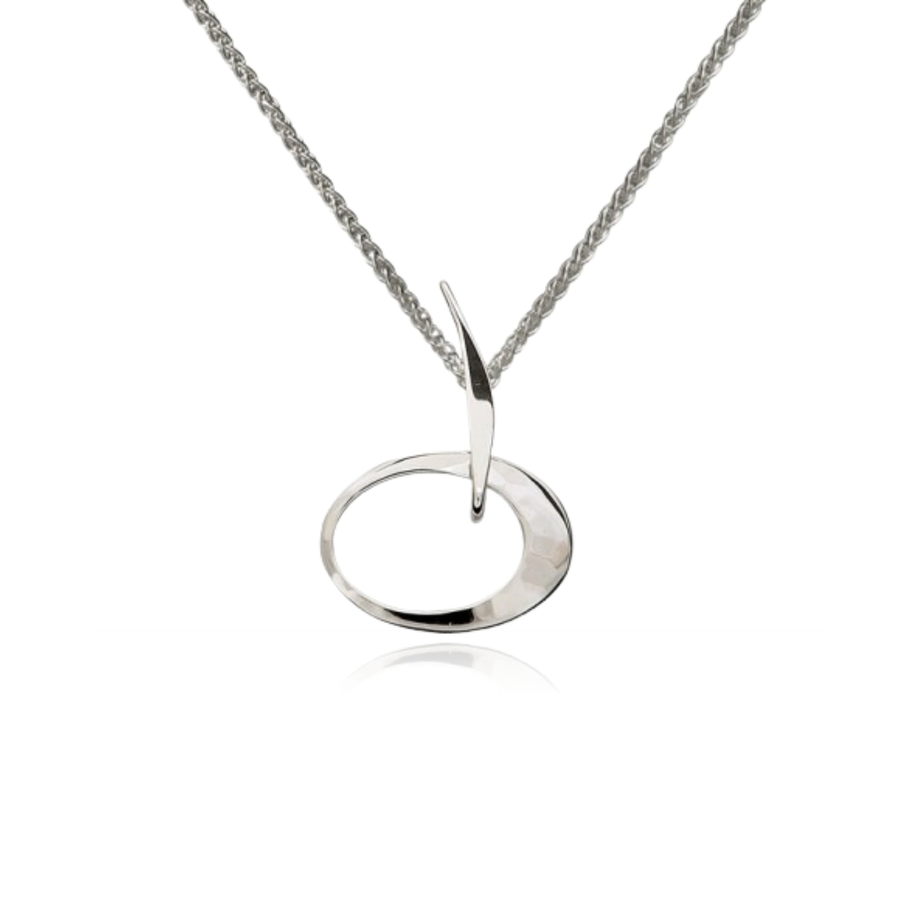 ED LEVIN STERLING SILVER OPEN OVAL PETITE ELLIPTICAL PENDANT