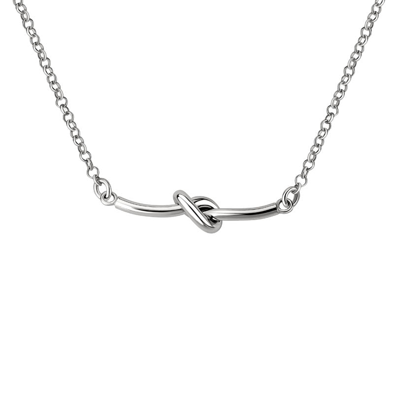 STERLING SILVER KNOTTED BAR NECKLACE