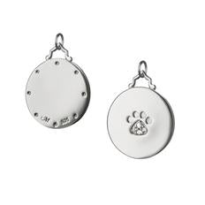 MONICA RICH KOSANN STERLING SILVER WHITE SAPPHIRE PAW PRINT CHARM