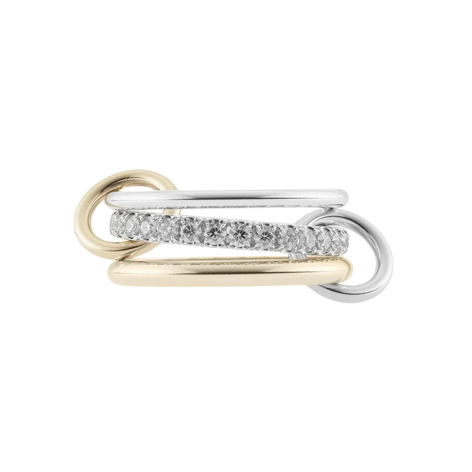 SPINELLI KILCOLLIN STERLING SILVER 18K YELLOW GOLD GREY DIAMOND &