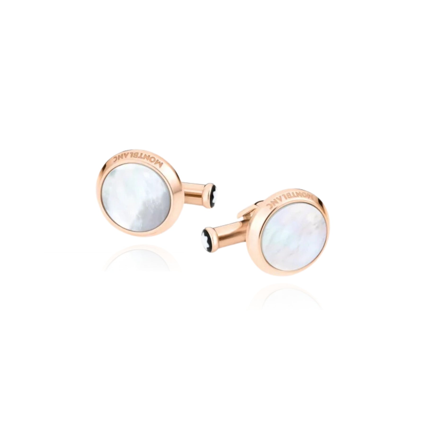 MONT BLANC ROSE GOLD PVD MOTHER OF PEARL MEISTERSTUCK CUFFLINKS