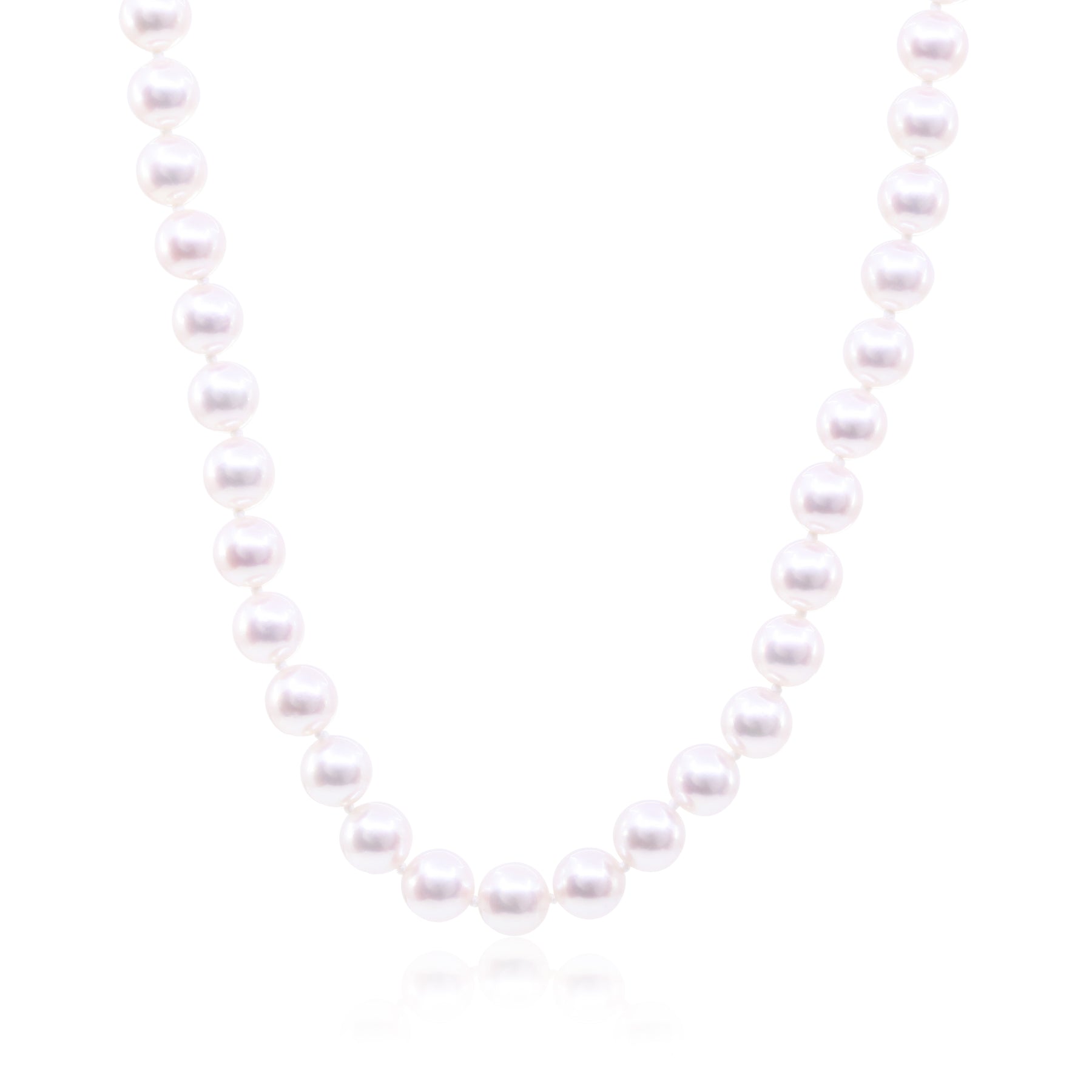 18-INCH CULTURED PEARL NECKLACE STRAND WITH 7-7.5MM PEARLS AND 18K WHITE GOLD CLASP