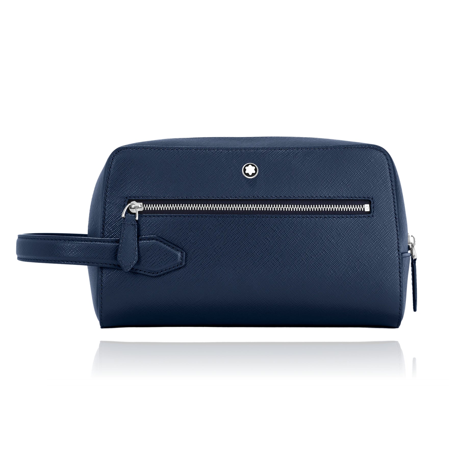 MONT BLANC SARTORIAL INK BLUE LEATHER WASH BAG