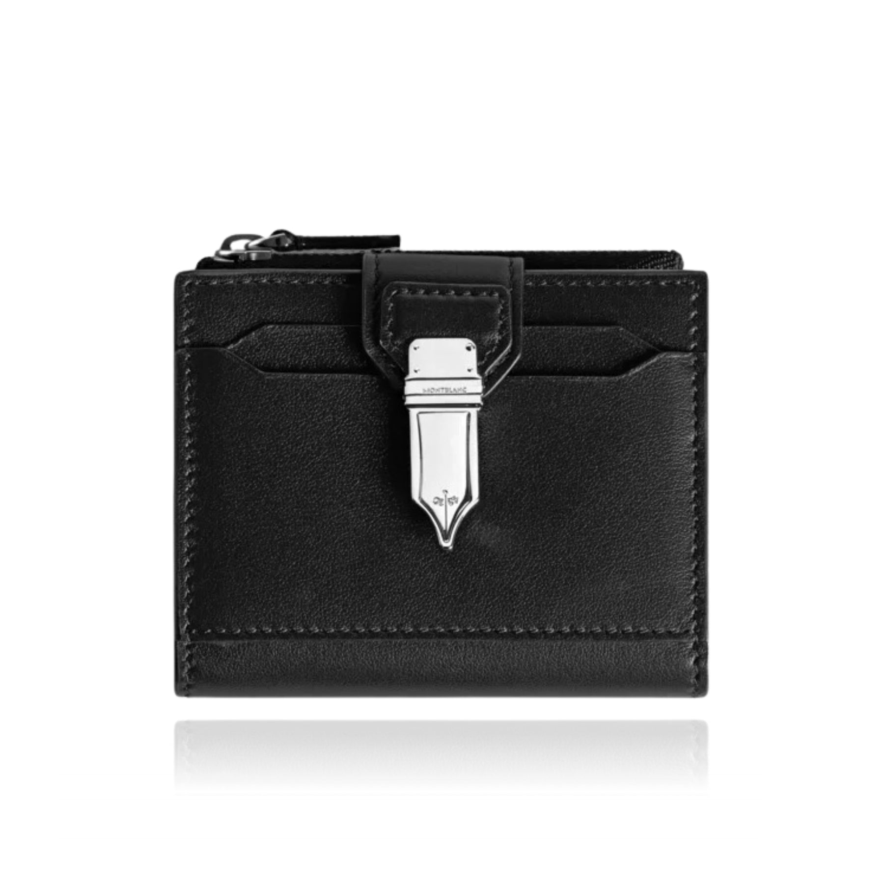 MONT BLANC BLACK LEATHER MINI WALLET 6CC