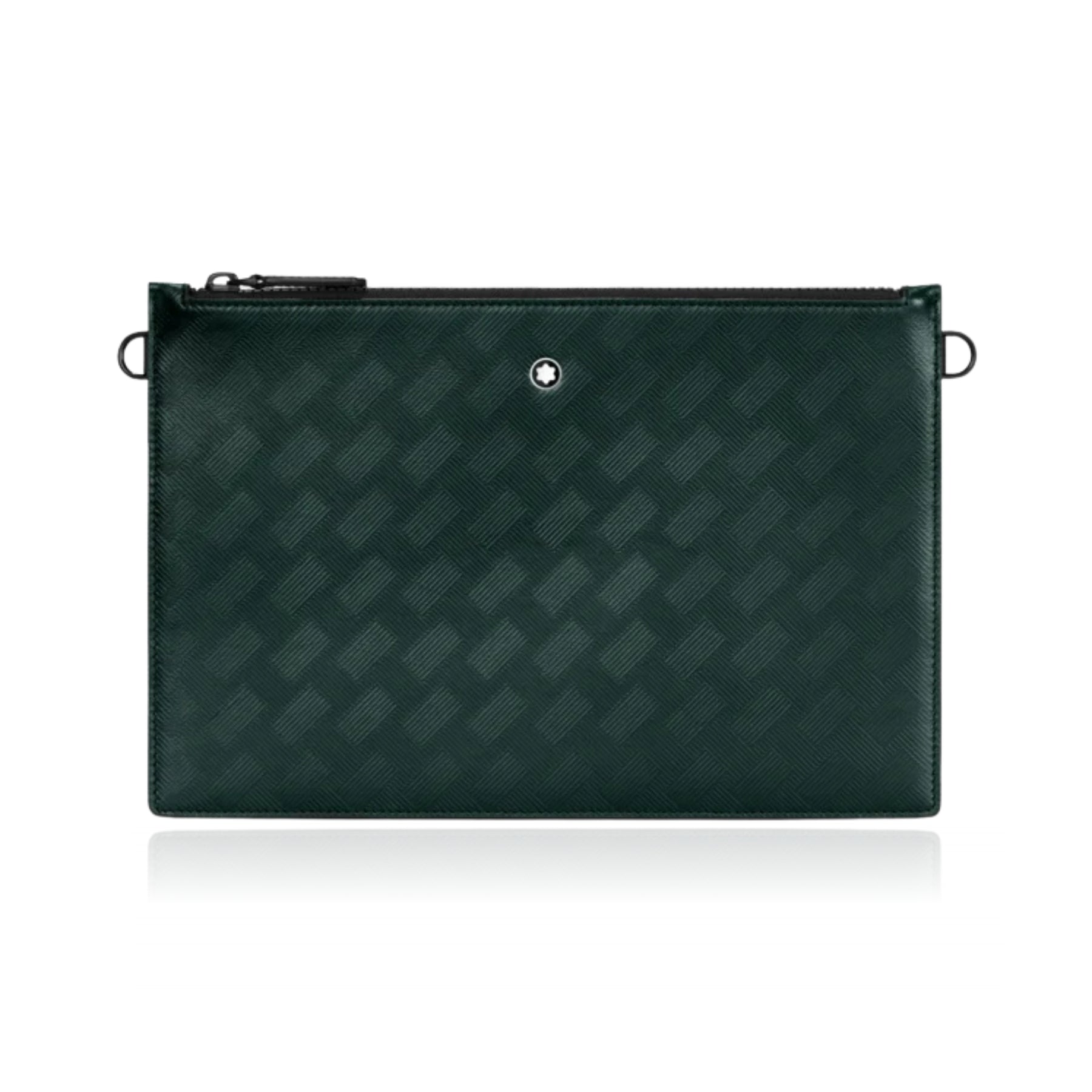 MONT BLANC EXTREME BRITISH GREEN LEATHER CLUTCH