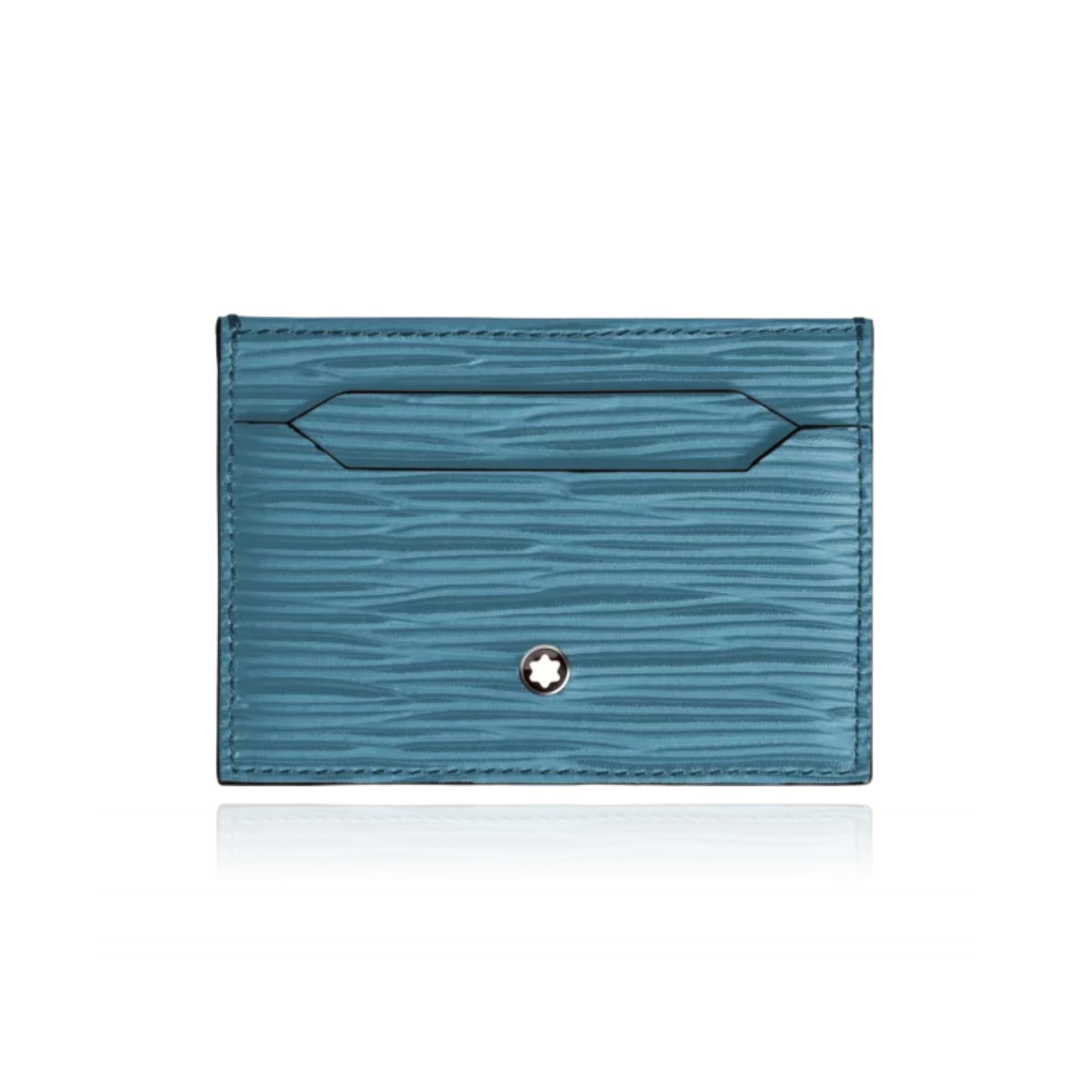 MONT BLANC SMOKEY BLUE LEATHER CARD HOLDER