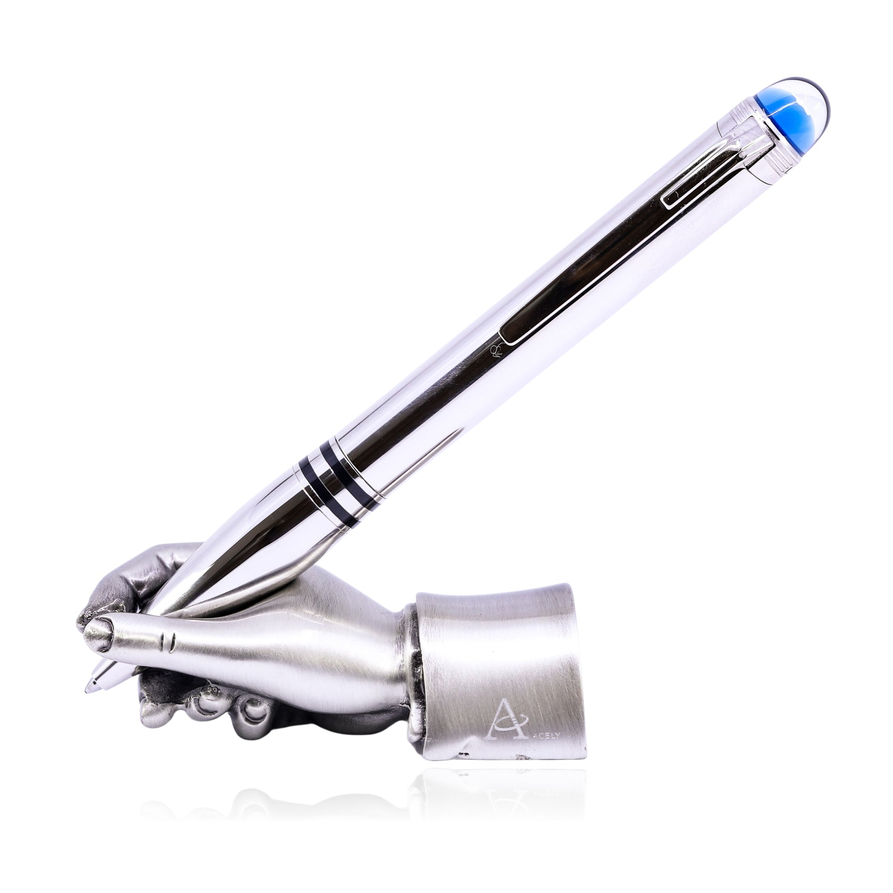 MONT BLANC STARWALKER BLUE METAL BALLPOINT PEN