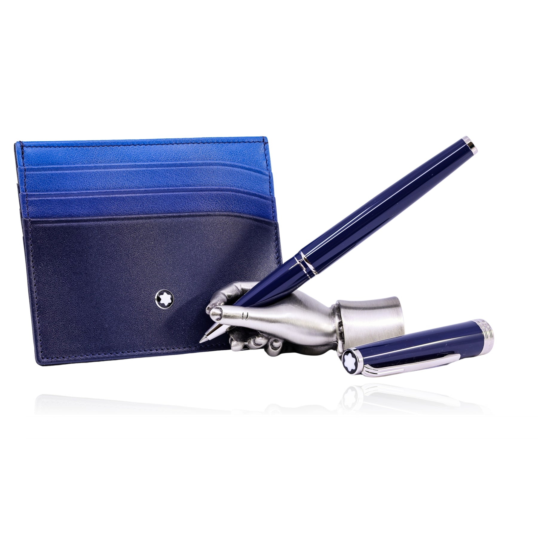 MONT BLANC PIX BLUE ROLLERBALL AND MEISTERSTUCK POCKET HOLDER - SET