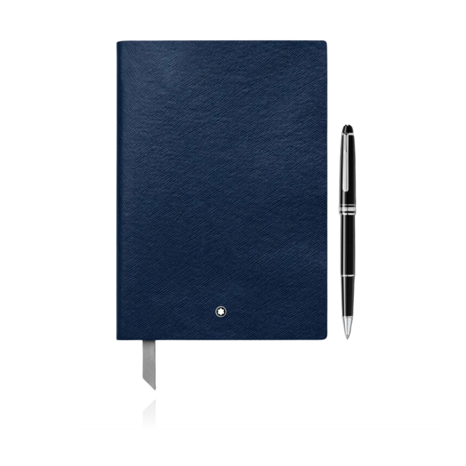 MONT BLANC MEISTERSTUCK CLASSIQUE BALLPOINT PEN AND BLUE LEATHER NOTEBOOK (SET)