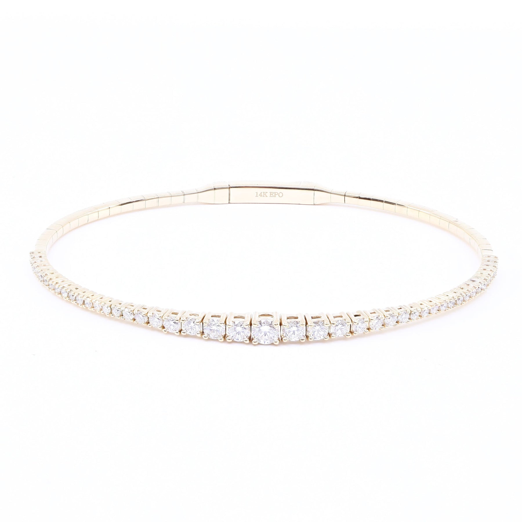 14K YELLOW GOLD GRADUATED DIAMOND FLEX BRACELET - 1.18CTW