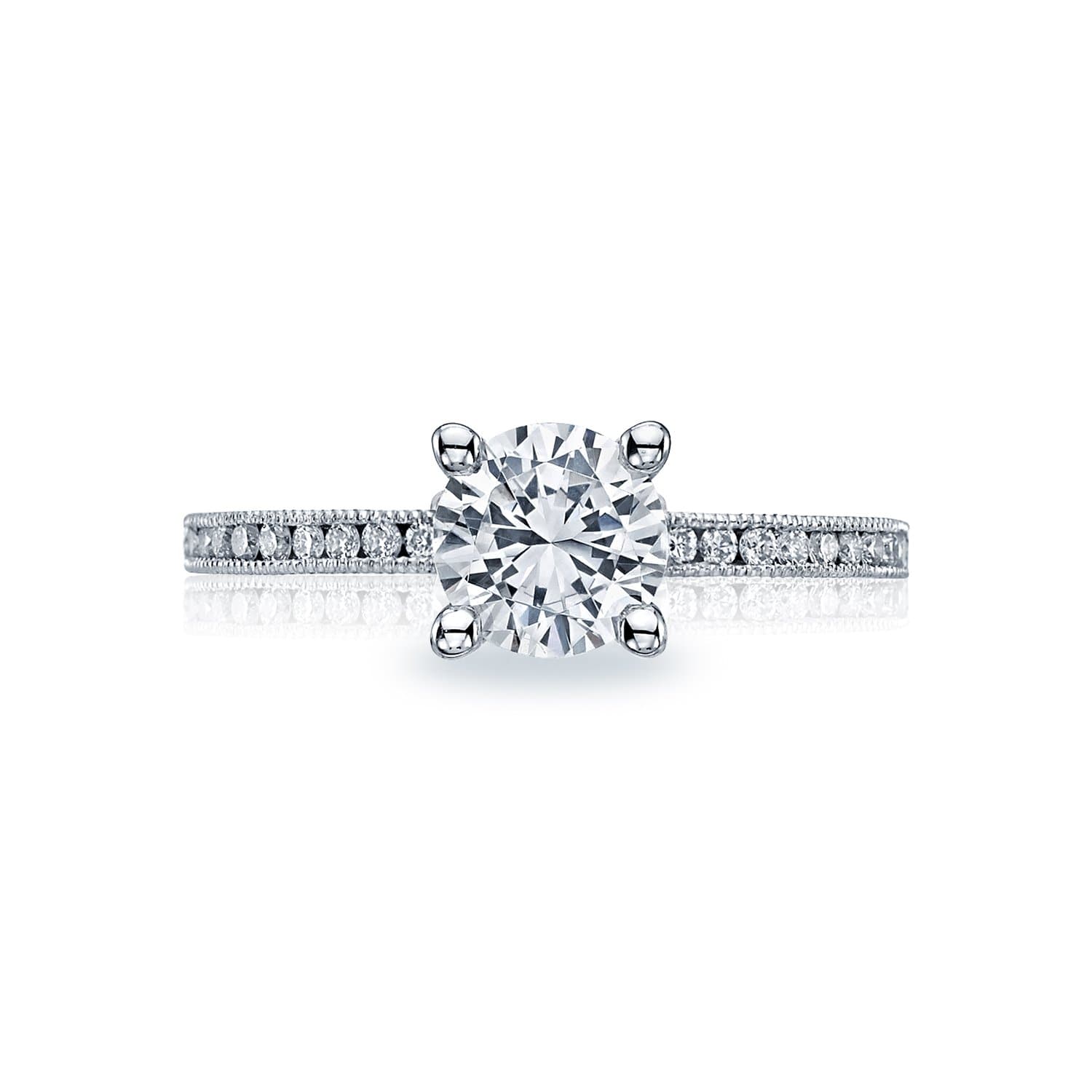 18K White Gold Tacori Sculpted Crescent Semi-Mount Engagement Ring (Setting Only)