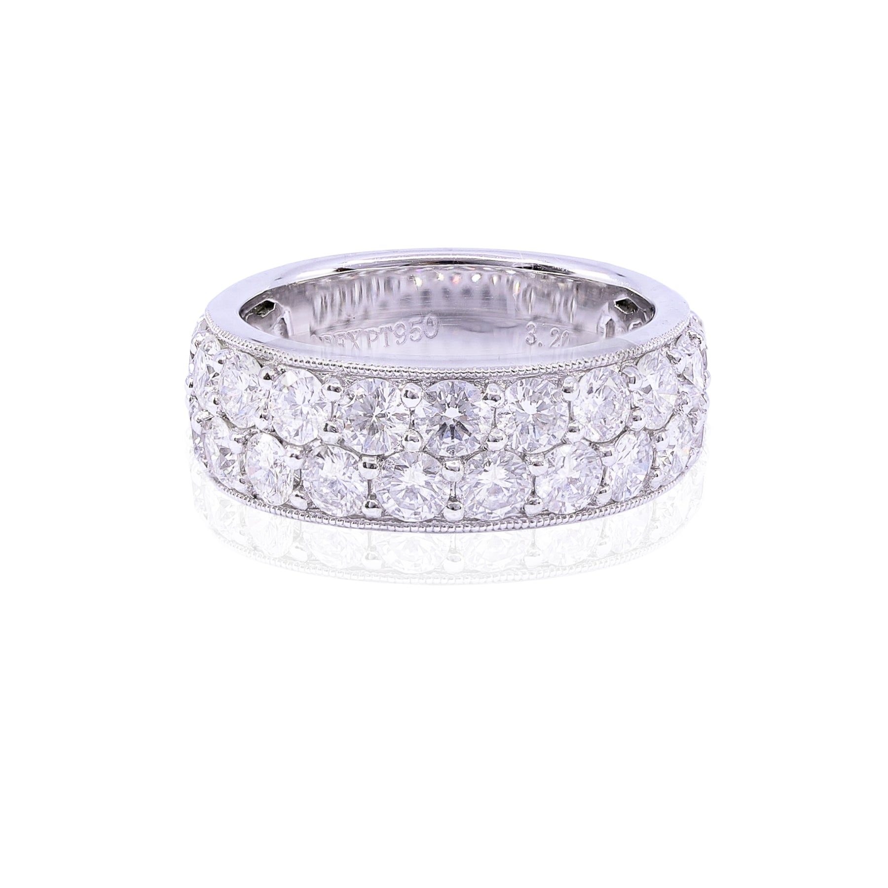 PLATINUM DOUBLE ROW DIAMOND BAND - 3.20CTW