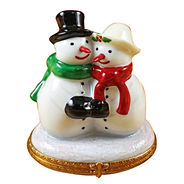 ROCHARD LIMOGES HANDPAINTED SNOWMAN COUPLES