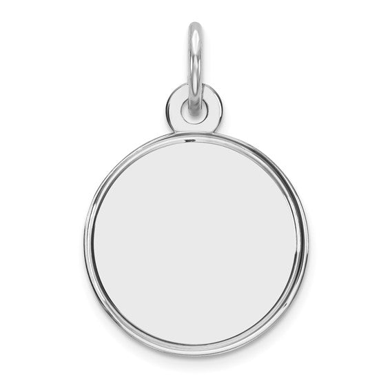 STERLING SILVER 12.5MM ROUND DISC CHARM