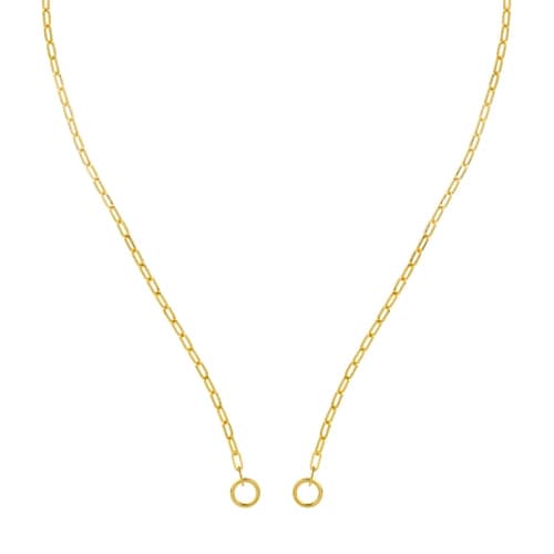 14K YELLOW GOLD OPEN 2.5MM PAPERCLIP CHAIN (NO CLASP)