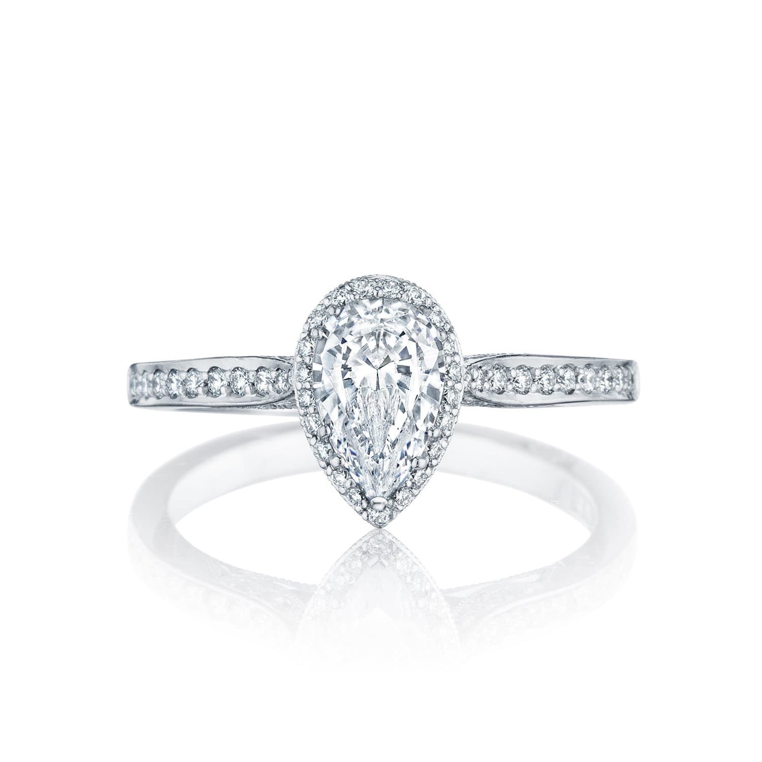 18K White Gold Tacori Dantela Collection Semi-Mount Diamond Engagement Ring (Setting Only)