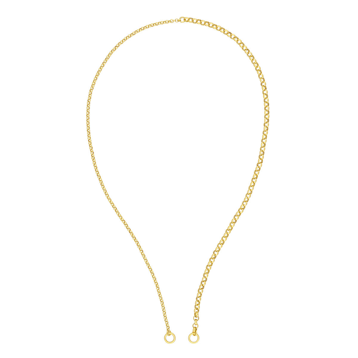 14K YELLOW GOLD 20-INCH 2.5MM AND 3.8MM ROLO LINK NECKLACE (DESIGNER CLASP SOLD SEPARATELY)