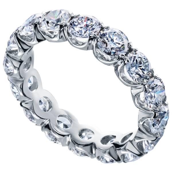 MARK PATTERSON PLATINUM SHARED SPLIT PRONG DIAMOND ETERNITY BAND 4.07CTW