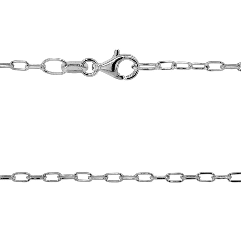 STERLING SILVER 30-INCH 2MM ELONGATED CABLE CHAIN NECKLACE