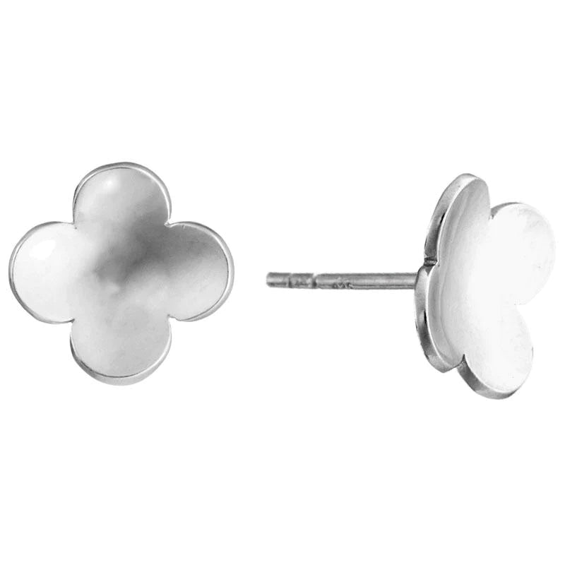 STERLING SILVER FLOWER STUD EARRINGS