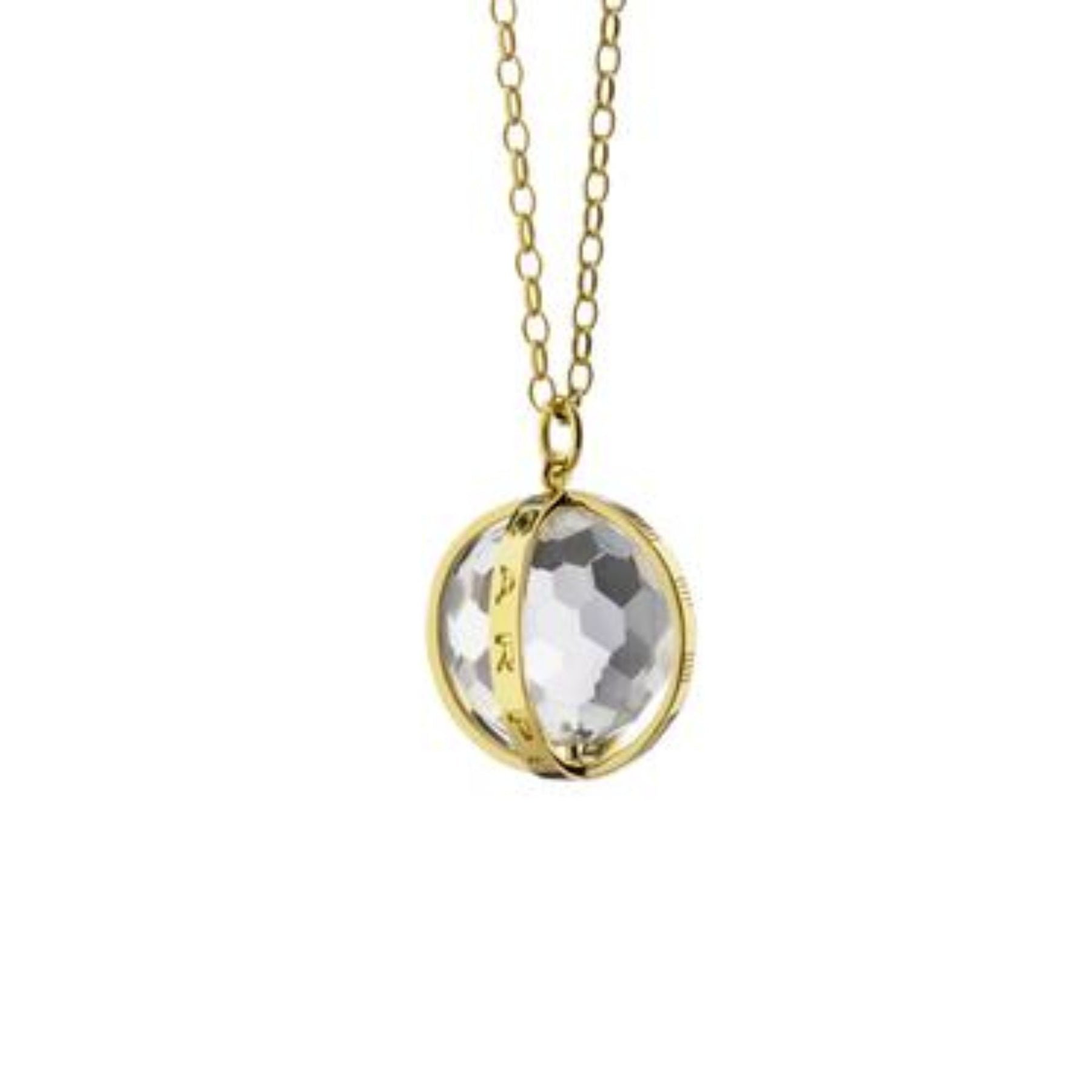 MONICA RICH KOSANN 18K YELLOW GOLD ROCK CRYSTAL CARPE DIEM NECKLACE, 30 INCHES