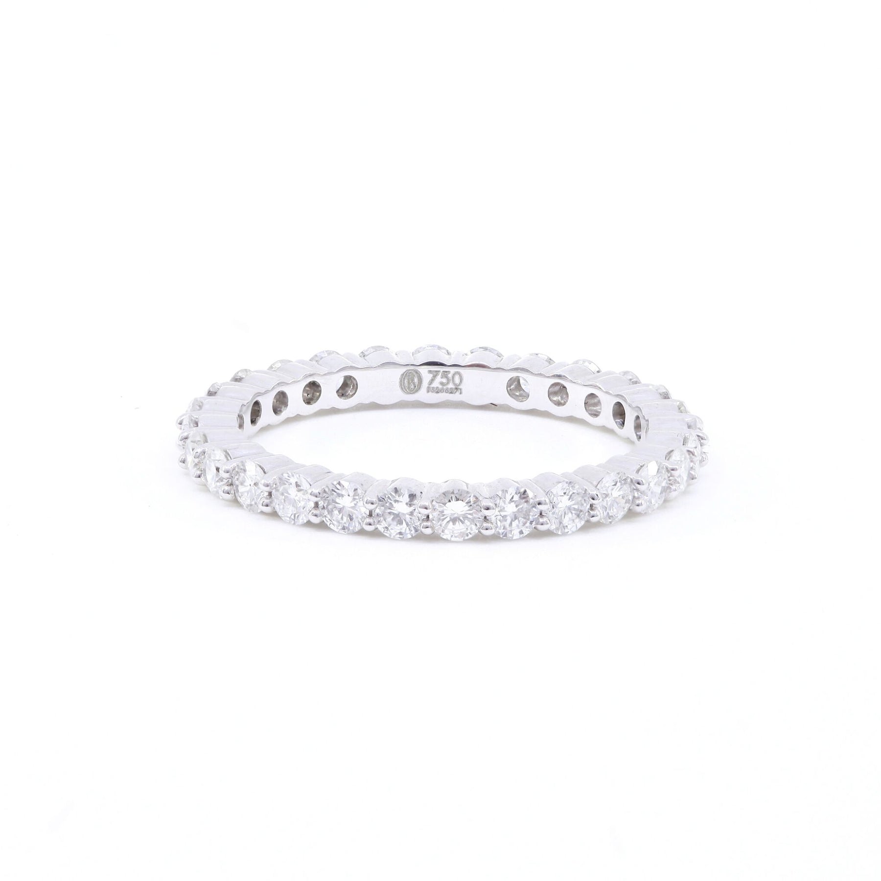 18K WHITE GOLD SHARED PRONG DIAMOND ETERNITY BAND 1.00CTW