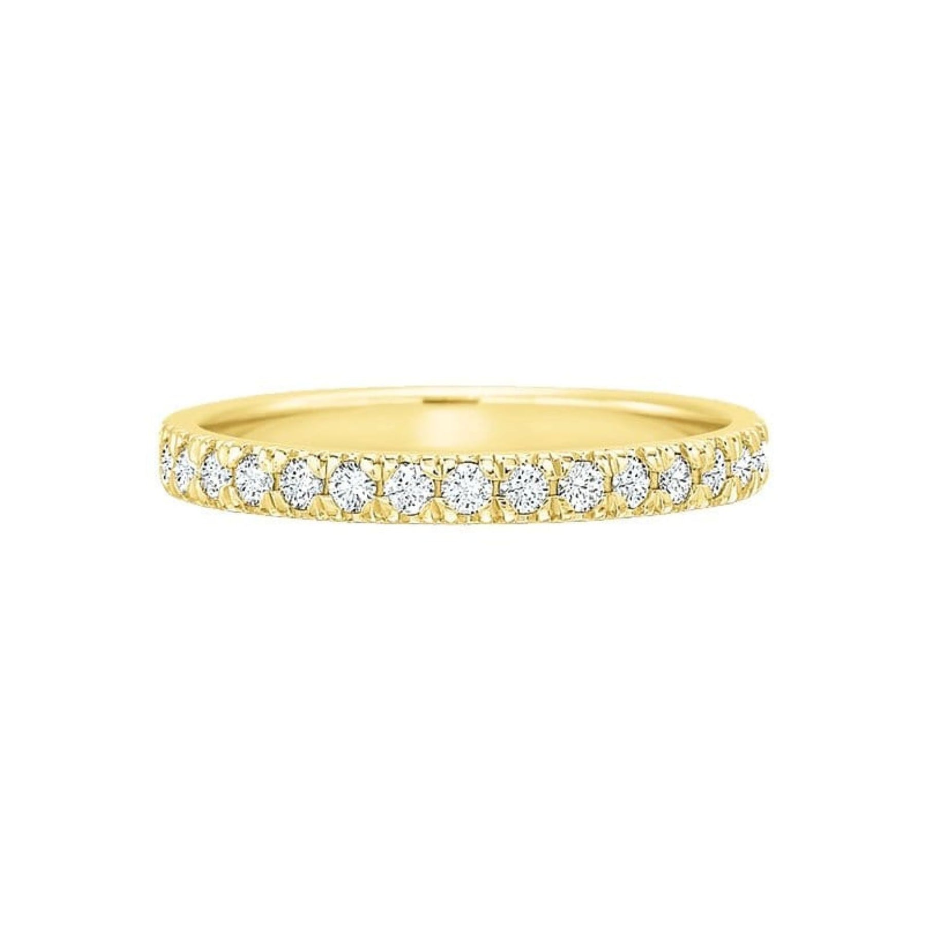 PRECISION SET 18K YELLOW GOLD NEW AIRE SHARED PRONG DIAMOND WEDDING BAND 0.25CTW