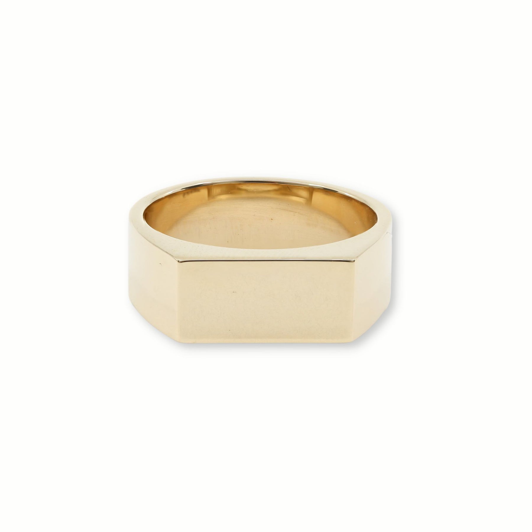 14K YELLOW GOLD FLAT TOP RING SZ 10