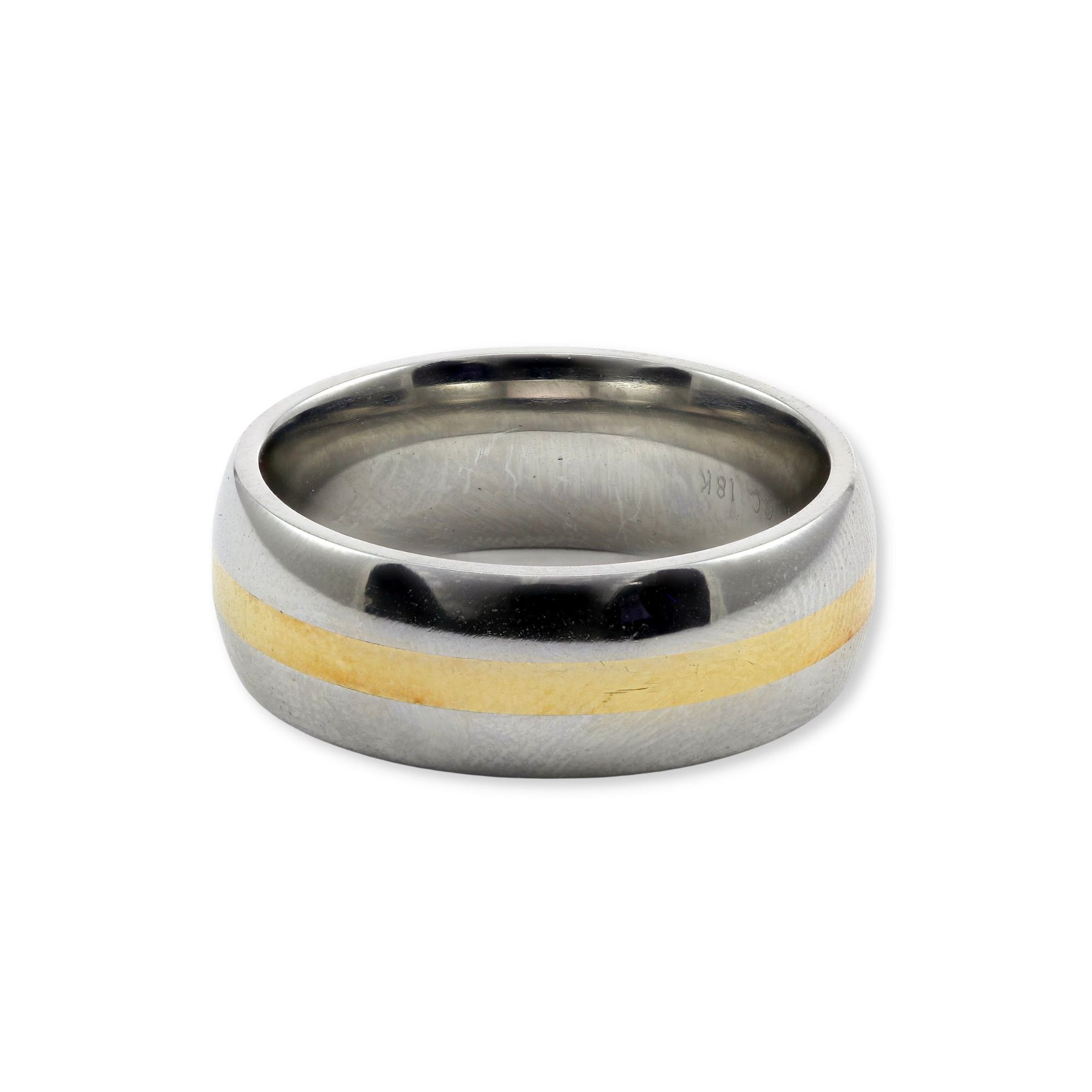 CERAMIC ROUND BRILLIANT DIAMOND AND 18K YELLOW GOLD BAND