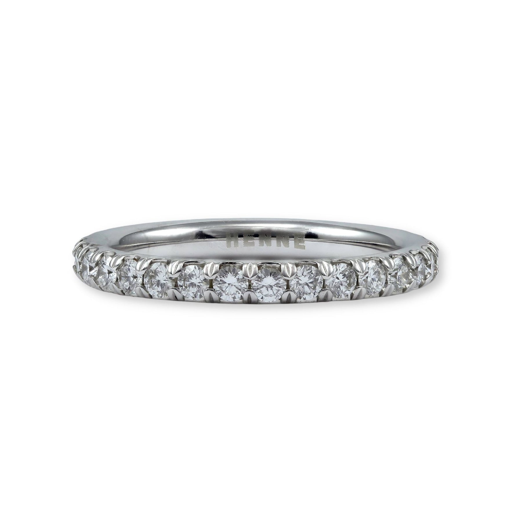 14K WHITE GOLD BEAD-SET DIAMOND ETERNITY BAND 1.00CTW