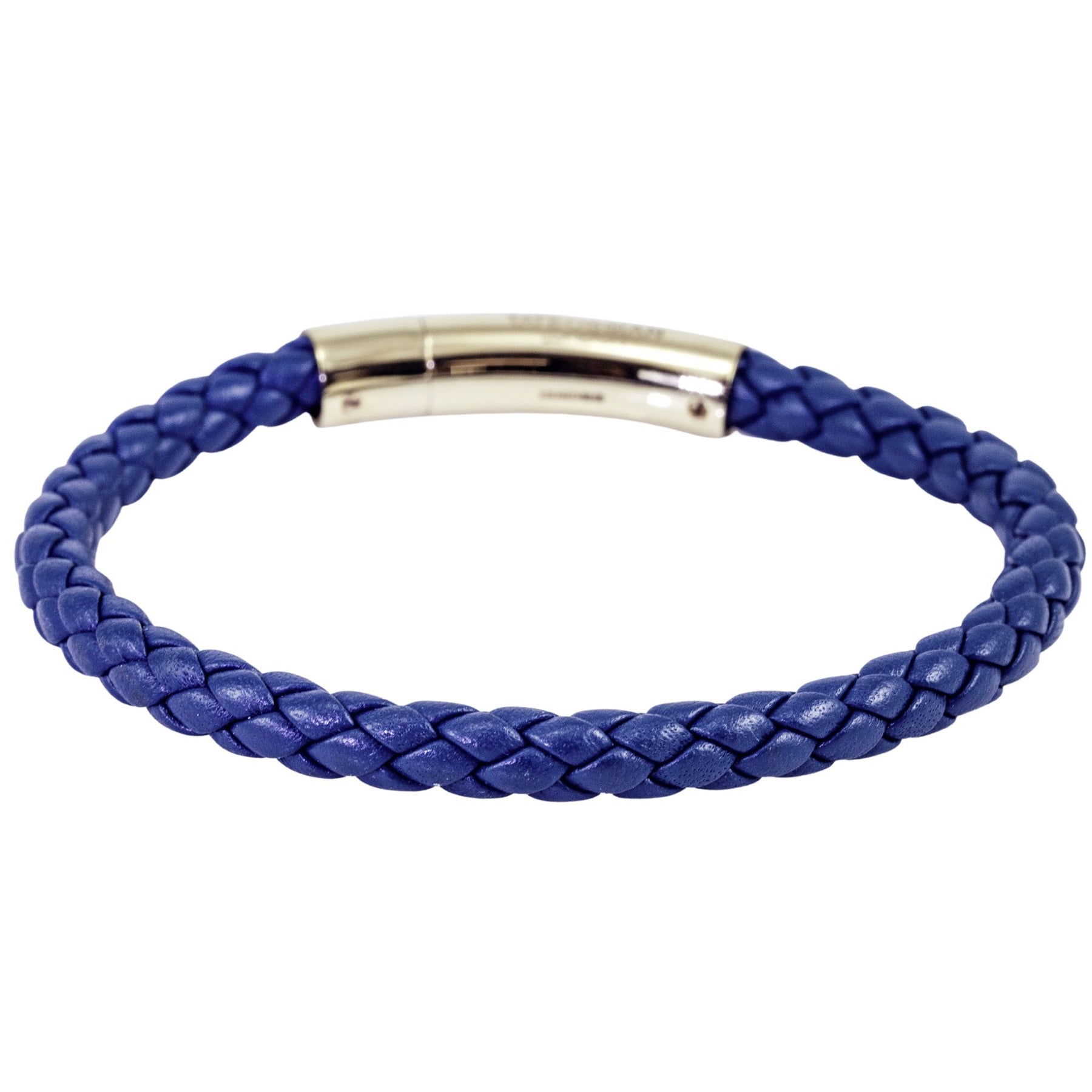 Tateossian tubo taito braided blue leather bracelet 