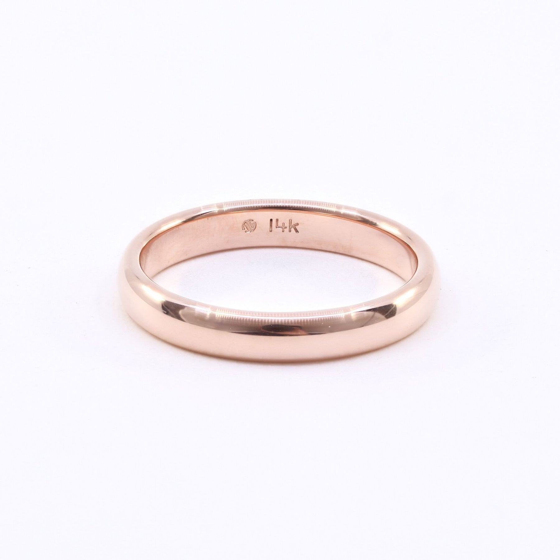 14K ROSE GOLD 3MM COMFORT FIT WEDDING BAND, SZ 6.5