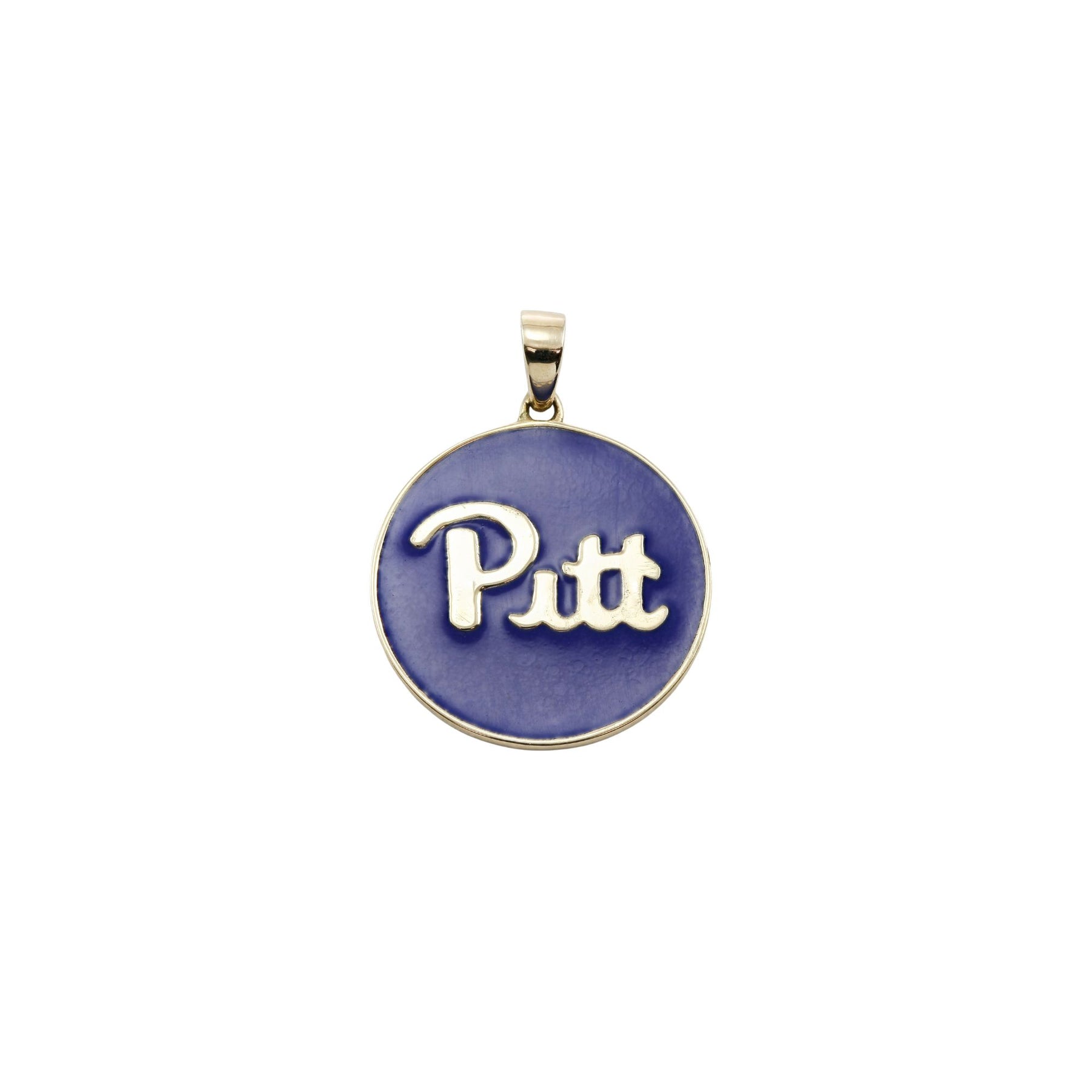 14K YELLOW GOLD PITT BLUE ENAMEL CHARM