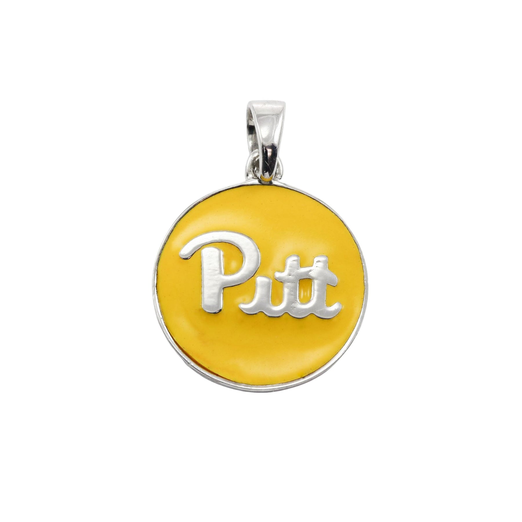 STERLING SILVER PITT YELLOW ENAMEL CHARM