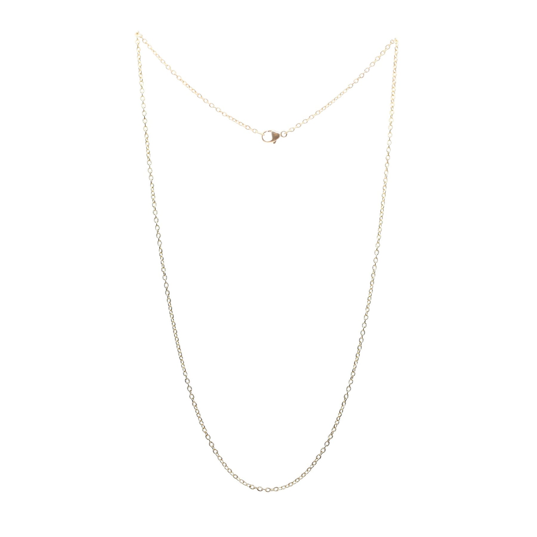 18K YELLOW GOLD 18-INCH KNURLED CABLE CHAIN NECKLACE