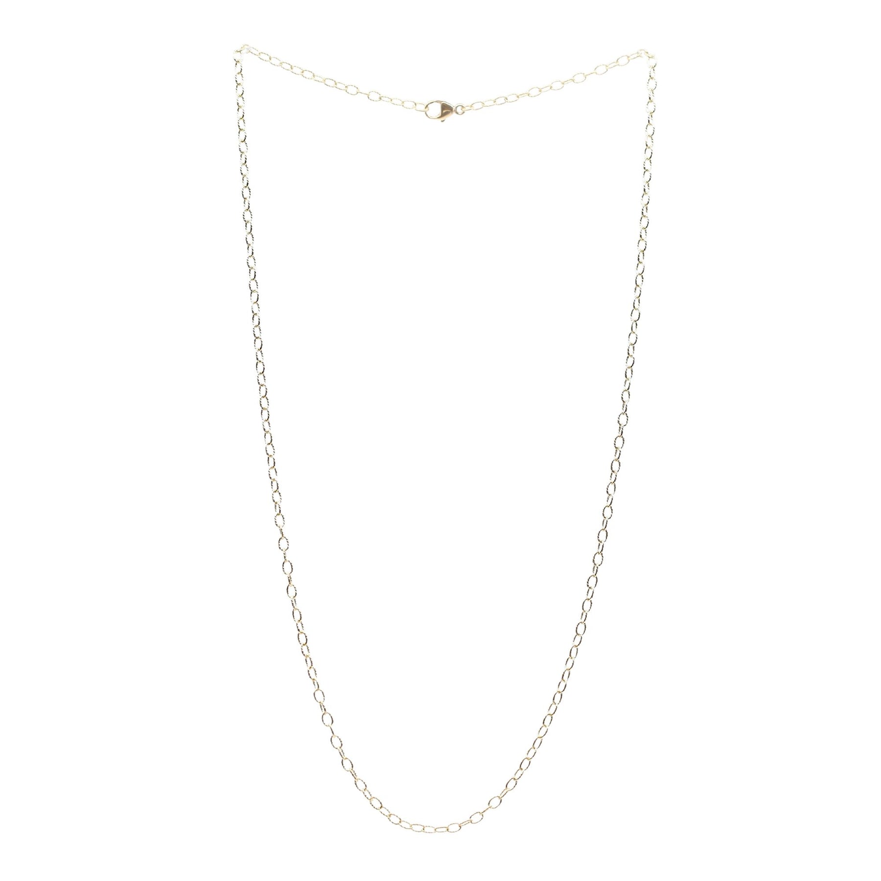 18K YELLOW GOLD 18-INCH TWISTED WIRE CABLE CHAIN NECKLACE