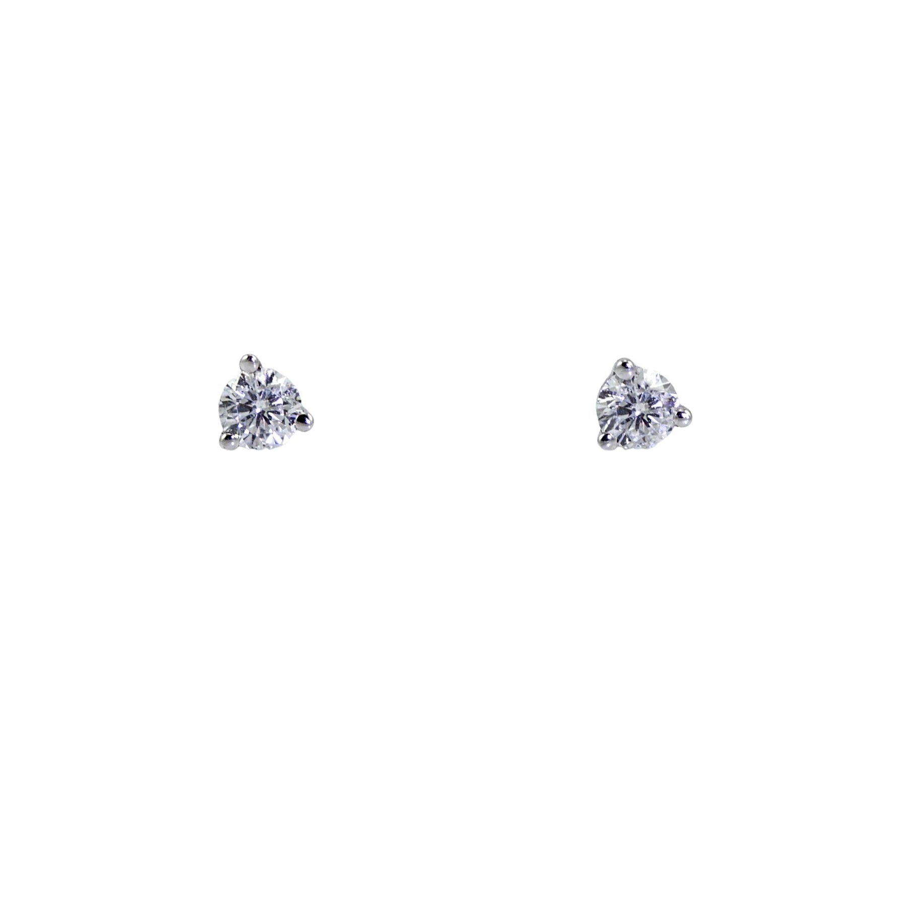 14K WHITE GOLD DIAMOND STUD MARGARITA-STYLE EARRINGS 0.33CTW