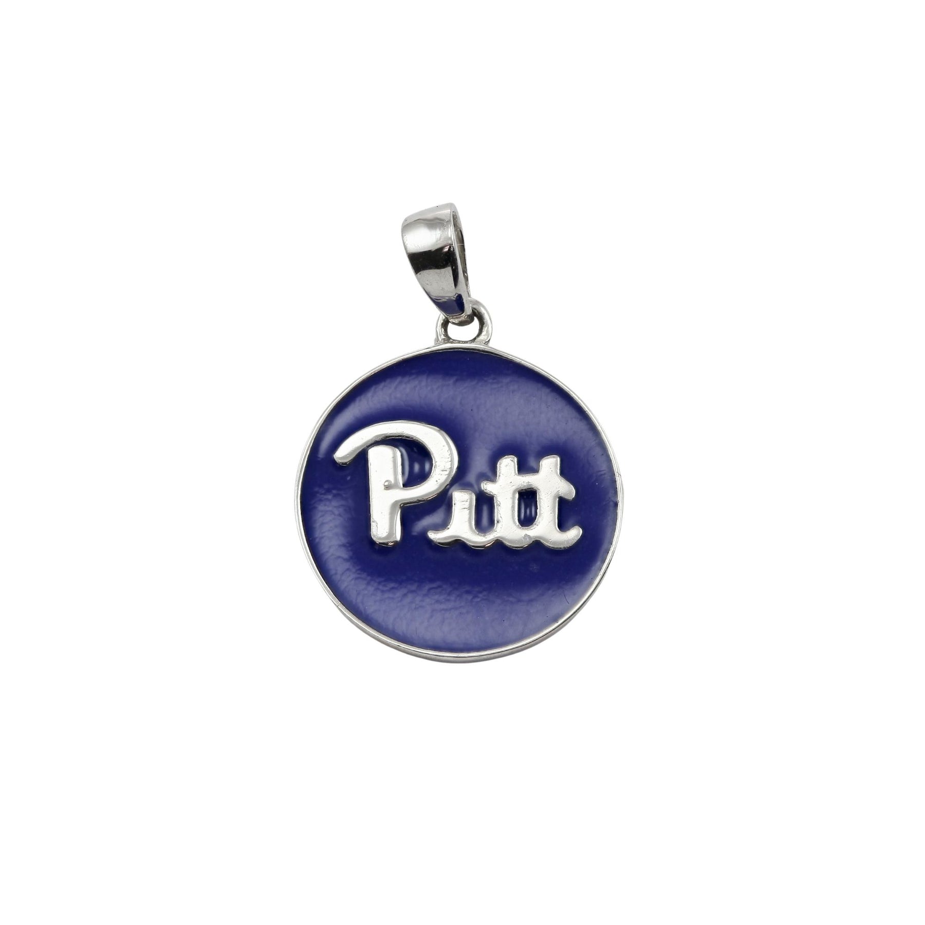 STERLING SILVER UNIVERSITY OF PITTSBURGH BLUE ENAMEL CHARM 14MM