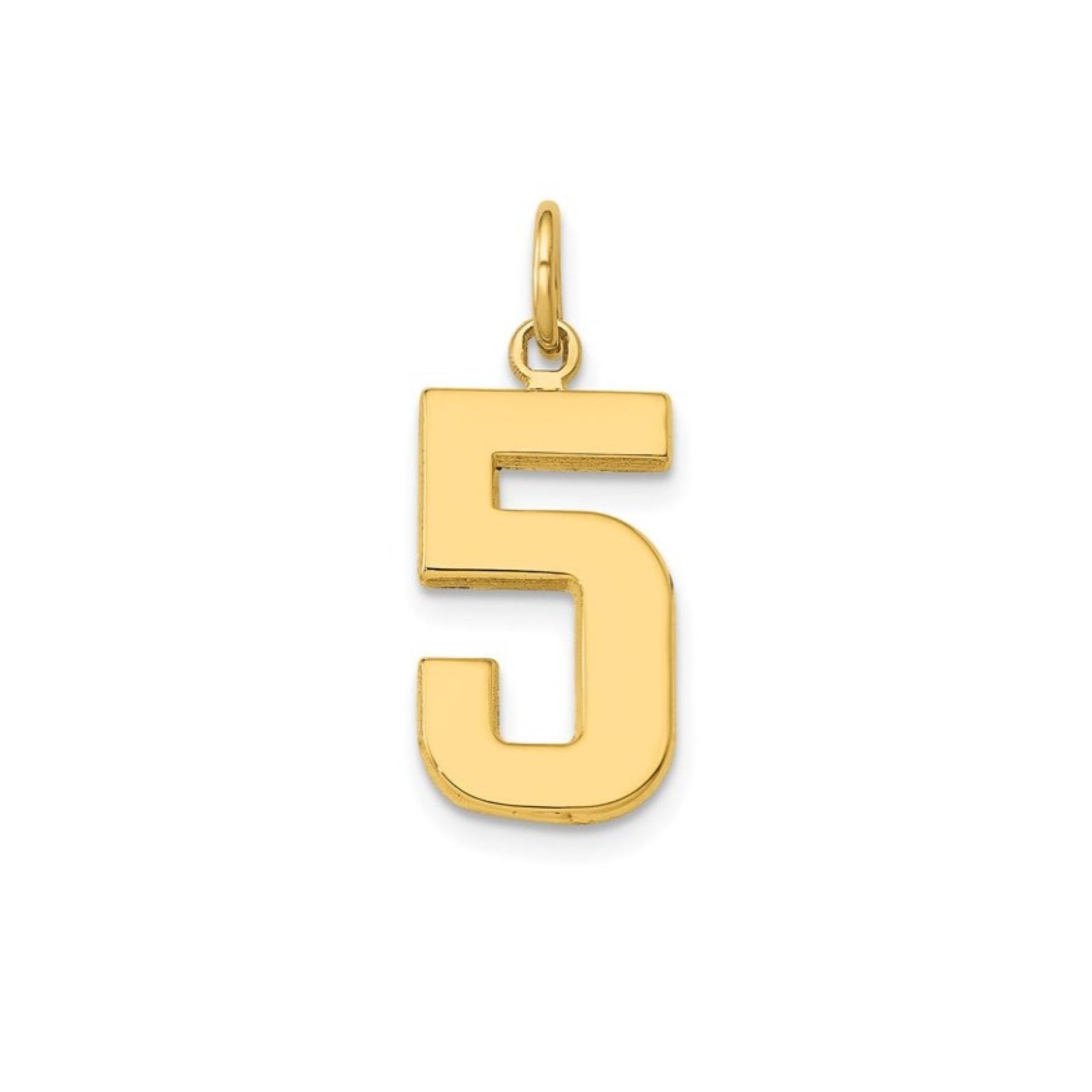 14K YELLOW GOLD NUMBER 5 CHARM